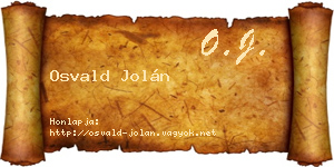 Osvald Jolán névjegykártya