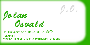 jolan osvald business card